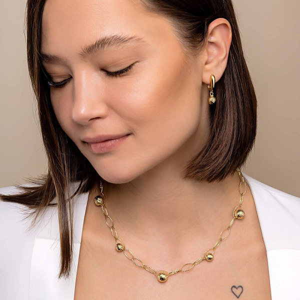 Золотые серьги-подвески Francelli (арт. 1091319ж) – изображение 3