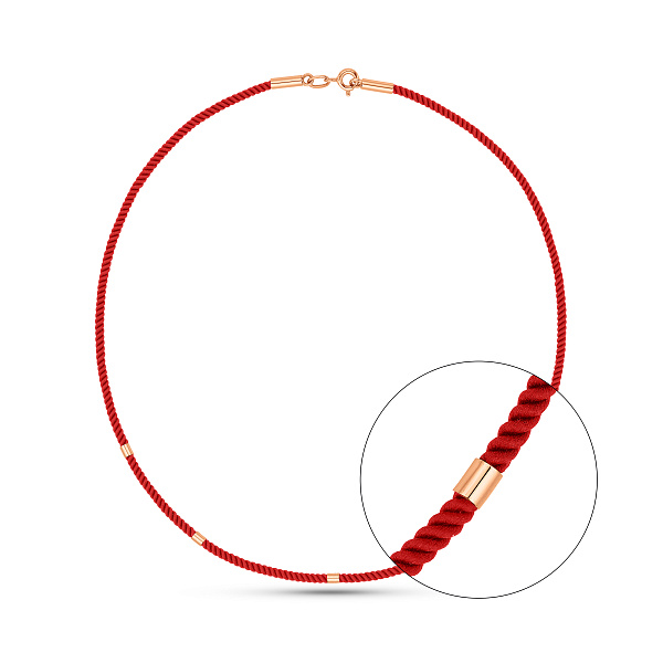 Шелковый шнурок с золотыми вставками (арт. 360144к) – изображение 1