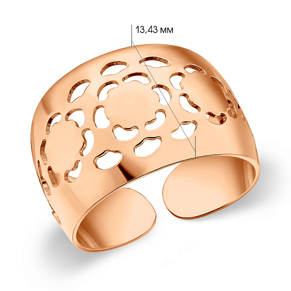 Золота каблучка з візерунком (арт. 156276) – зображення 5