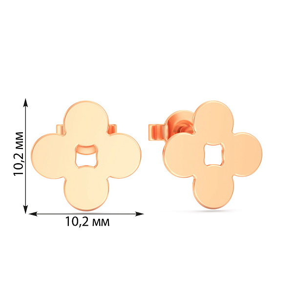 Золоті сережки пусети Клевер (арт. 111214) – зображення 2