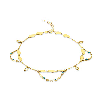 Браслет Francelli на ногу из желтого золота с эмалью (арт. 3261060жегн)