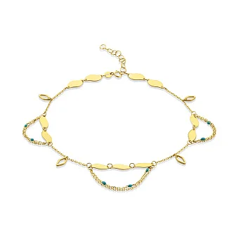 Браслет Francelli на ногу из желтого золота с эмалью (арт. 3261060жегн)