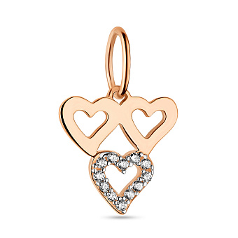 Фото Подвес из красного золота с фианитами (арт. 423836)