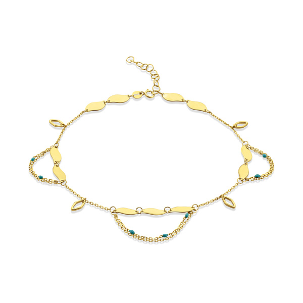 Браслет Francelli на ногу из желтого золота с эмалью (арт. 3261060жегн) – изображение 1