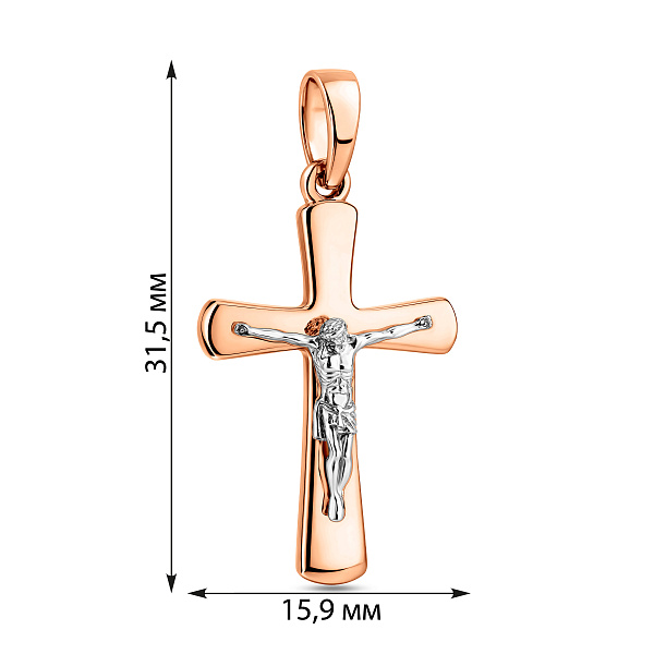 Золотий натільний хрестик з розп'яттям (арт. 501656) – зображення 3
