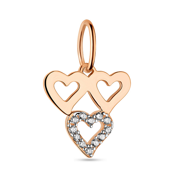 Подвес из красного золота с фианитами (арт. 423836) – изображение 1