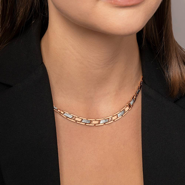 Колье из красного золота с родированием (арт. 370024р) – изображение 2