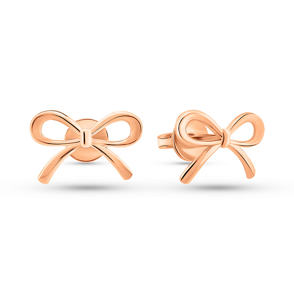 Золоті сережки-пусети Бантики (арт. 1101041) – зображення 1