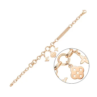 Браслет з червоного золота з підвісками (арт. 326744П3)