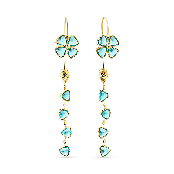 Золотые серьги с подвесками Francelli (арт. 106837жг) – изображение 1