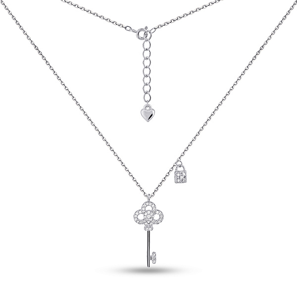 Серебряное колье Ключик с фианитами (арт. 7507/2223) – изображение 2