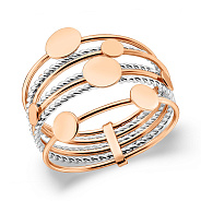 Многослойное кольцо из красного и белого золота (арт. 141319)
