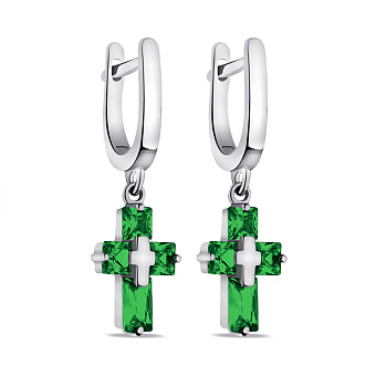 Серебряные серьги с альпинитами (арт. 7502/4644аз)