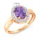 Кольцо из золота с большим аметистом  (арт. 141153Па) – изображение 2