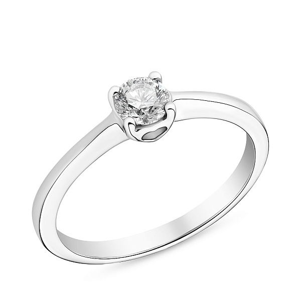 Каблучка для заручин з білого золота з діамантом (арт. К341182020б) – зображення 1