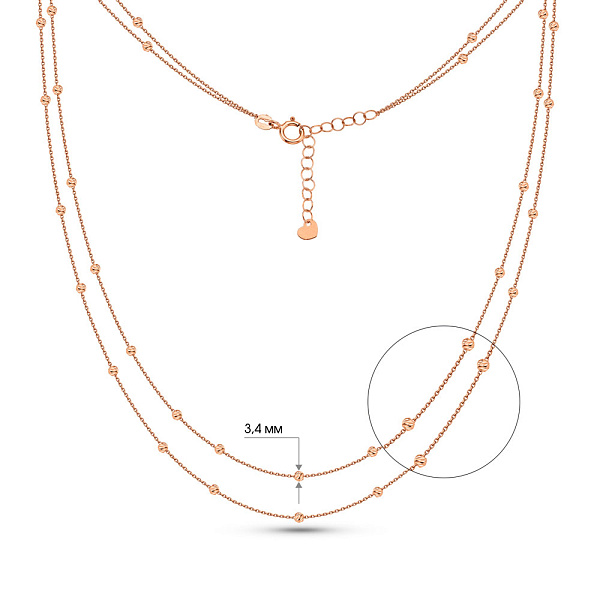 Багатошарове кольє з червоного золота (арт. 352600) – зображення 3