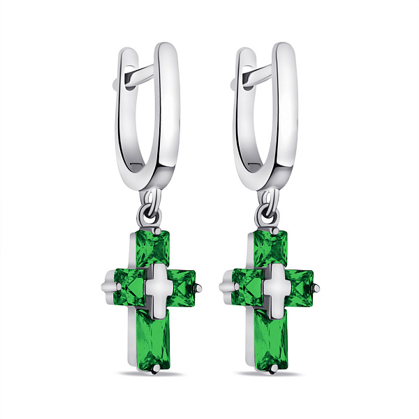 Серебряные серьги с альпинитами (арт. 7502/4644аз) – изображение 1