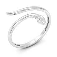 Незамкнутое кольцо Змея из белого золота (арт. 140806б)
