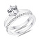 Серебряное двойное кольцо с фианитами (арт. 7501/8532) – изображение 1