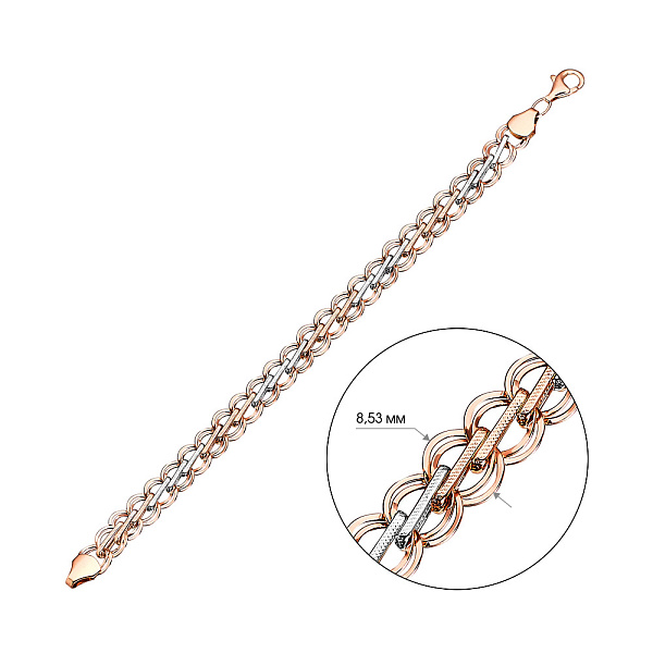 Золотой браслет в комбинированном цвете металла (арт. 323441кб) – изображение 3