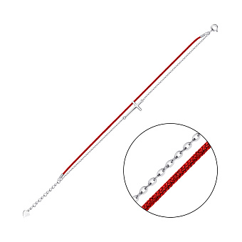 Серебряный браслет с шелковой нитью (арт. 7309/2409к)