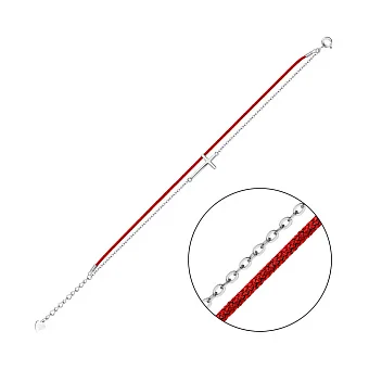 Серебряный браслет с шелковой нитью (арт. 7309/2409к)