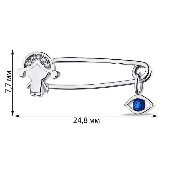Серебряная булавка с фианитами (арт. 7511/БР2ФС/025ас) – изображение 2