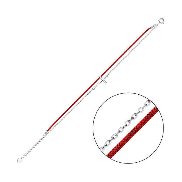 Серебряный браслет с шелковой нитью (арт. 7309/2409к) – изображение 1