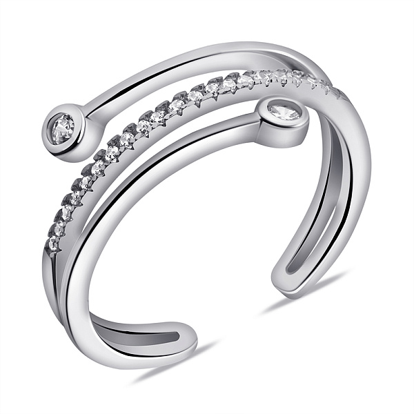 Серебряное тройное кольцо с фианитами (арт. 7501/6988) – изображение 1