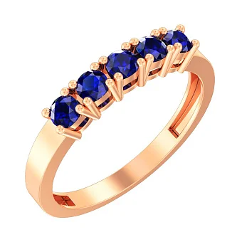 Золота каблучка з сапфірами (арт. 141027Пс)