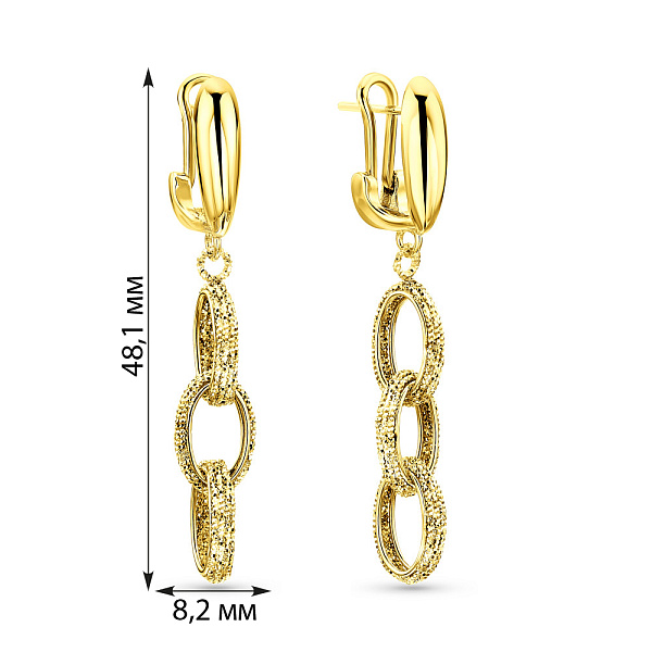 Серьги Francelli из желтого золота (арт. 109734/1ж) – изображение 2