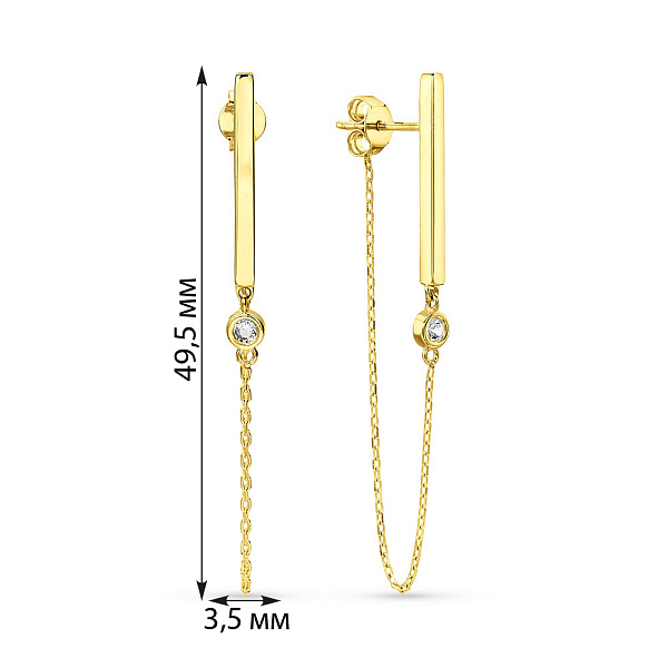 Сережки-пусети з жовтого золота (арт. 1091088ж) – зображення 3