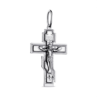 Срібний натільний хрестик з розп'яттям (арт. 7904/3541-ч)