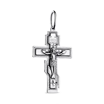 Серебряный нательный крестик с распятием (арт. 7904/3541-ч)