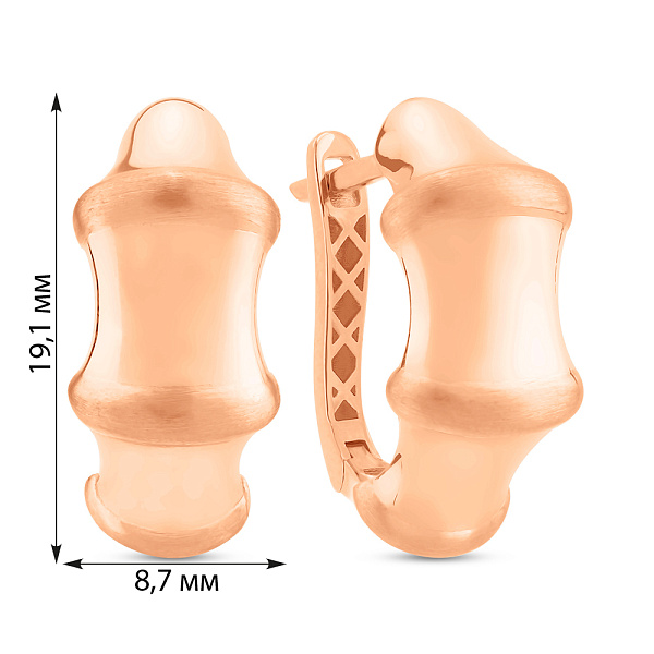 Сережки з червоного золота без каміння  (арт. 1091779м) – зображення 5