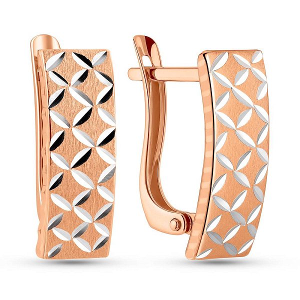 Серьги из красного золота с родированием (арт. 121818) – изображение 1