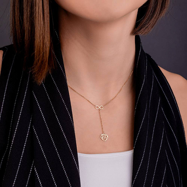 Золоте кольє-краватка Серце (арт. 352590) – зображення 1