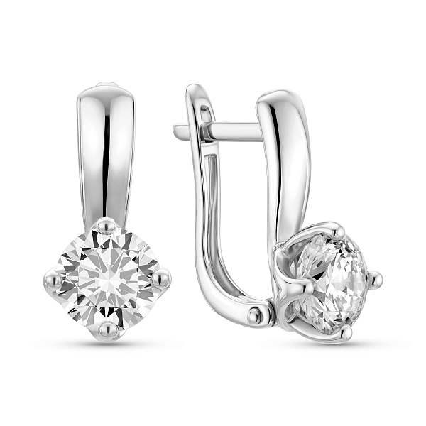 Золотые серьги с фианитом (арт. 118200б) – изображение 1