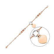 Браслет из красного и белого золота с подвеской (арт. 326358кб)