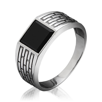 Срібний перстень з оніксом (арт. 7906/177окю)