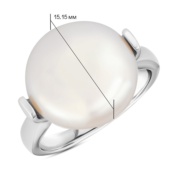 Серебряное кольцо с жемчугом (арт. 7501/4984жб) – изображение 2