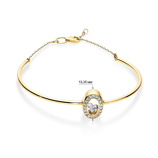 Браслет  з жовтого золота з білими фіанітами (арт. 323726ж) – зображення 3