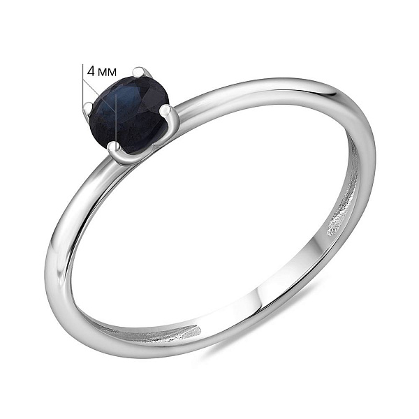 Каблучка з білого золота з сапфіром (арт. 141251Пбс) – зображення 2