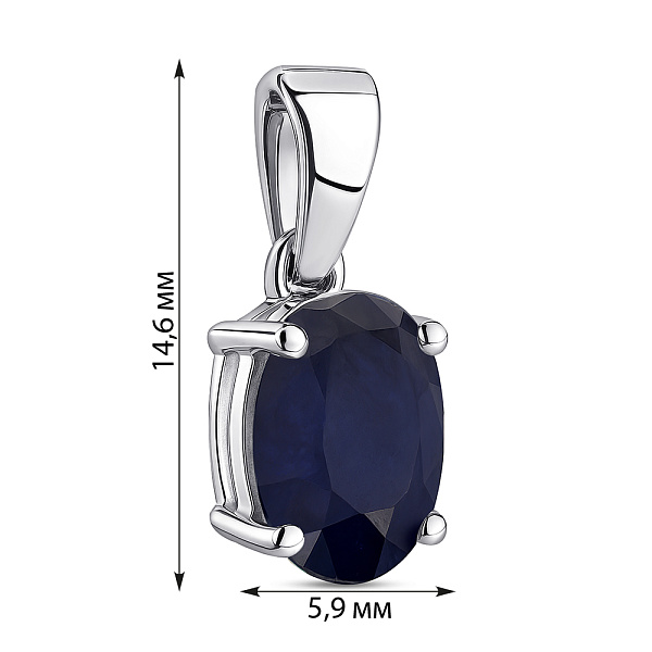 Серебряный кулон с крупным сапфиром (арт. 7503/2104780Спс) – изображение 2