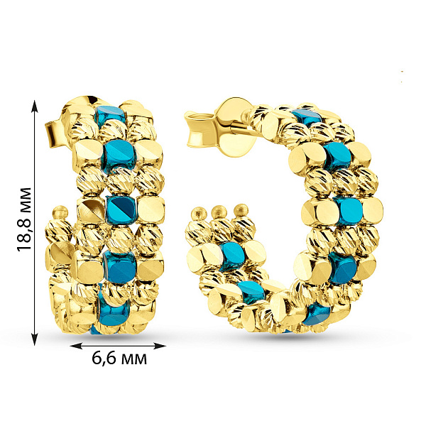 Сережки з жовтого золота Francelli (арт. 1091599жс) – зображення 4