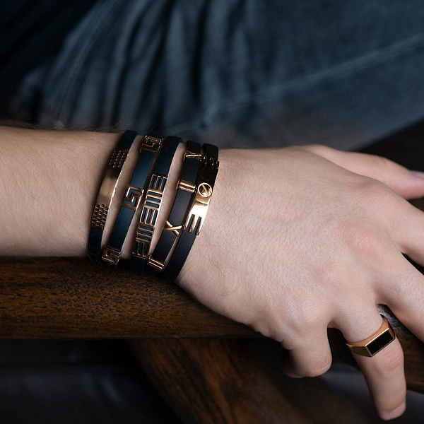 Каучуковий браслет зі вставками з червоного золота (арт. 326285) – зображення 4