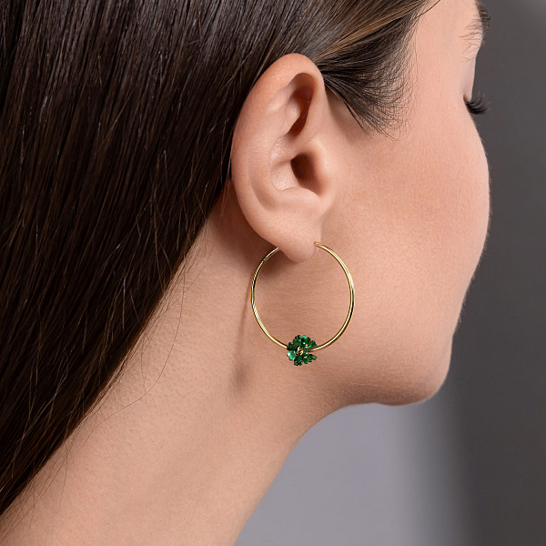 Золотые серьги Francelli Фиалки (арт. 1091788/30жз) – изображение 3