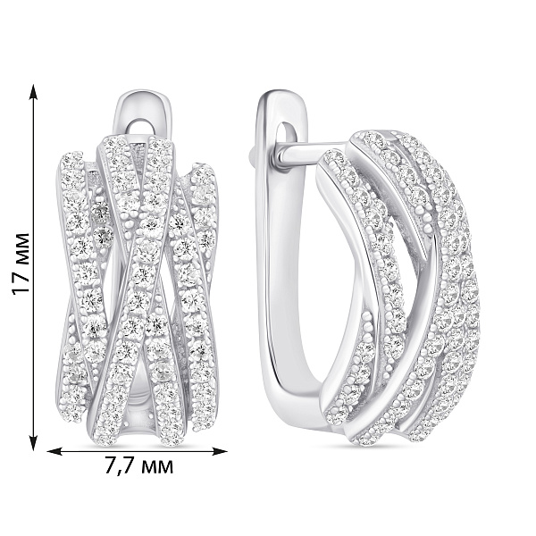 Серьги из серебра с фианитами (арт. 7502/2199373) – изображение 2