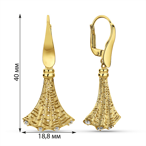 Золоті сережки-підвіски Francelli (арт. е1092003ж) – зображення 5