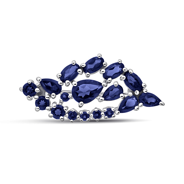 Серебряная брошь с сапфирами (арт. 7505/2173496Спс) – изображение 1